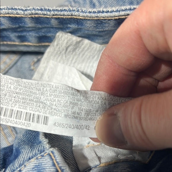 Zara Classic Blue High Waist Straight Leg Jeans Size 10 Denim School Minimalist - Picture 8 of 15